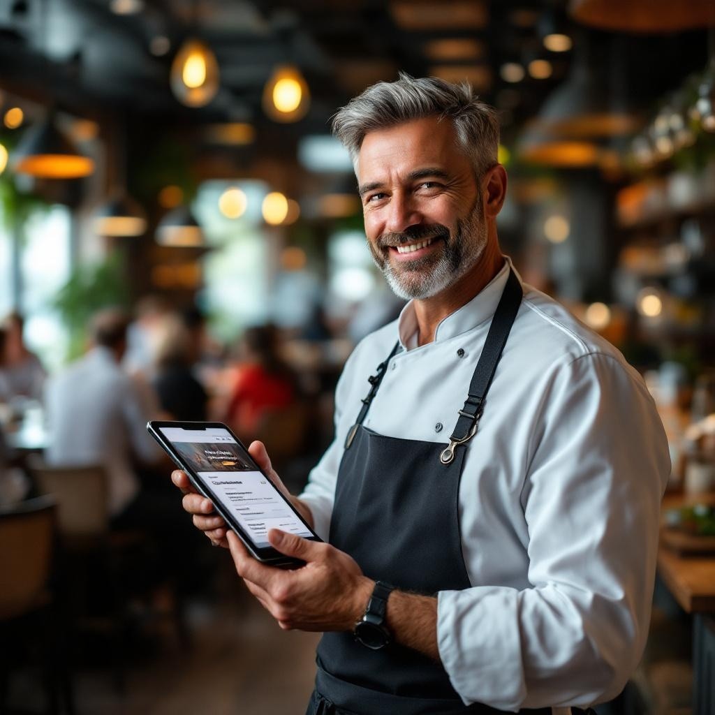 Restaurantbesitzer zufrieden mit neuer Website