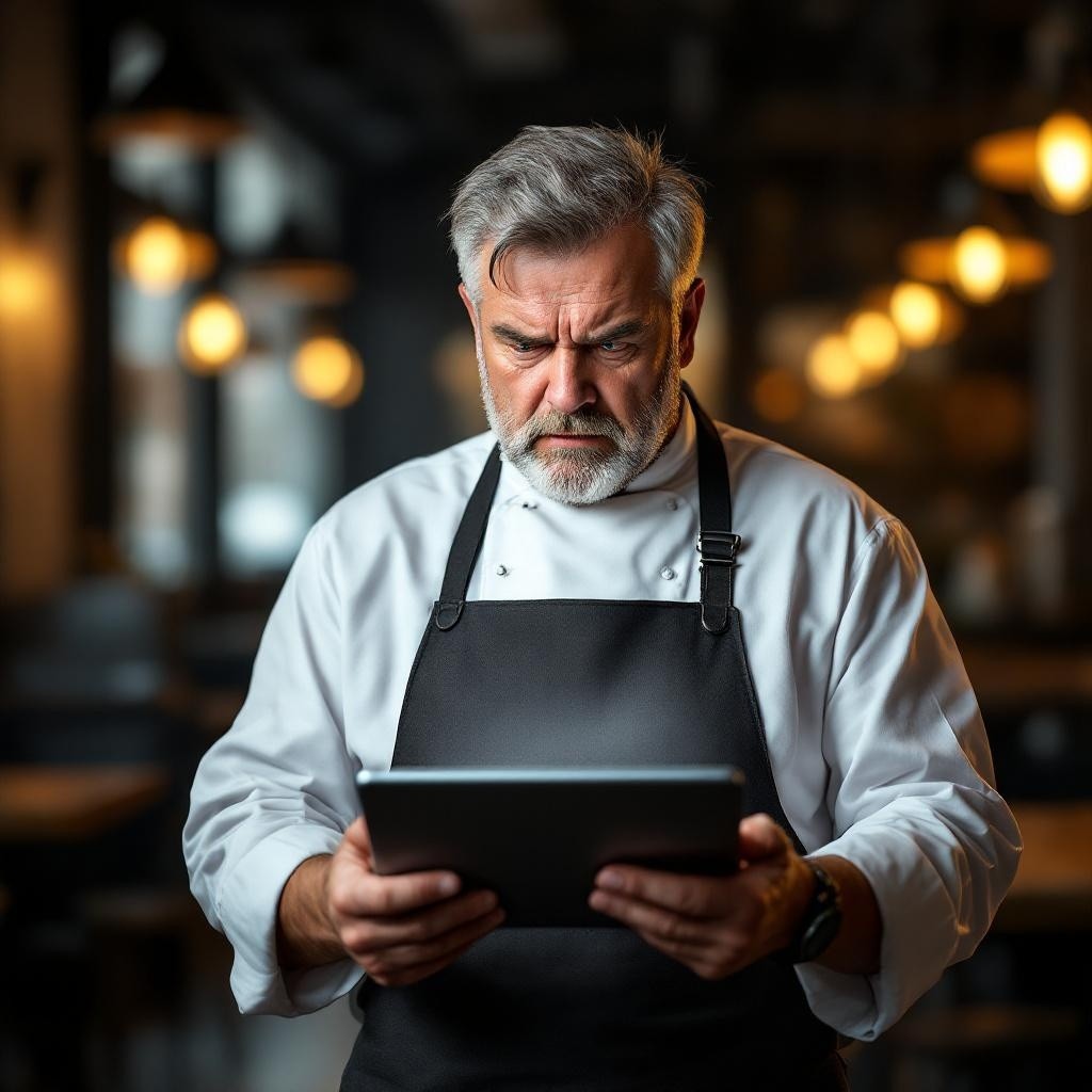 Restaurantbesitzer mit veralteter Website